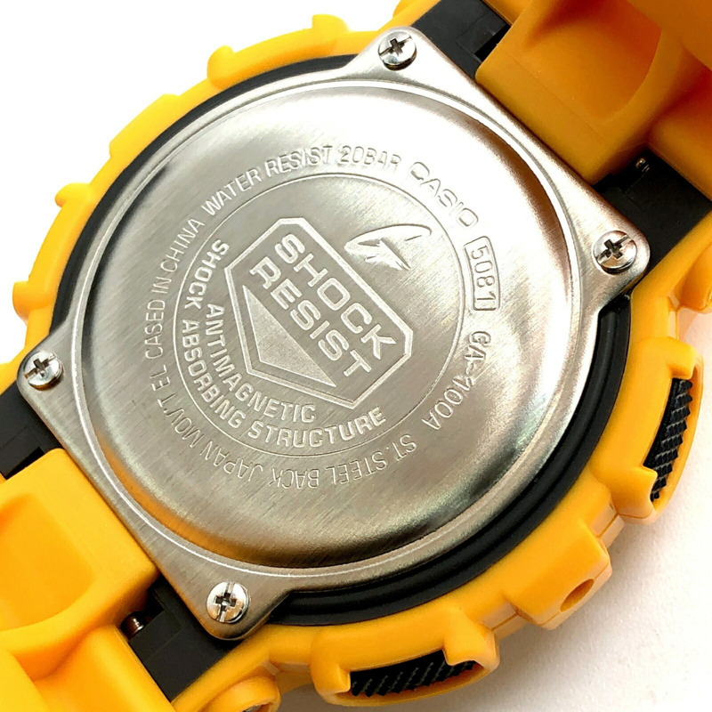 G-SHOCK CASIO GA-100A-9A 大錶殼類比數位手錶,黃黑色飾面,2010年3月發售,三國丘店,ITGVNS4LGM9W-7