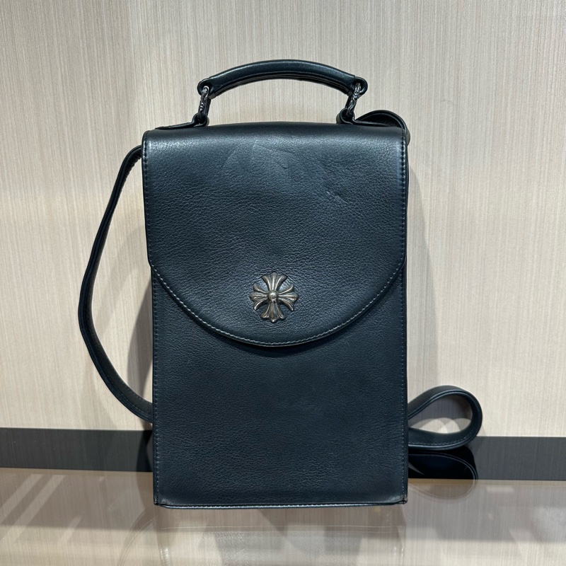 Chrome Hearts 克罗心 黑色盒子包 长方形十字架银扣相机包 单肩包-0