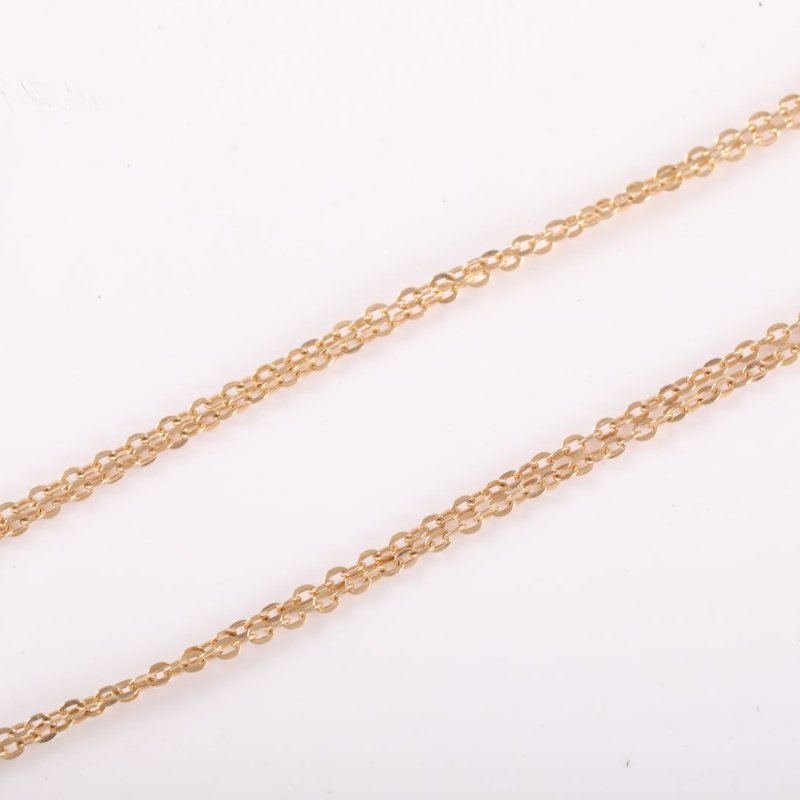 Trinity三色金三環雙鏈 18K黃金/18K白金/18K玫瑰金 項鍊-3