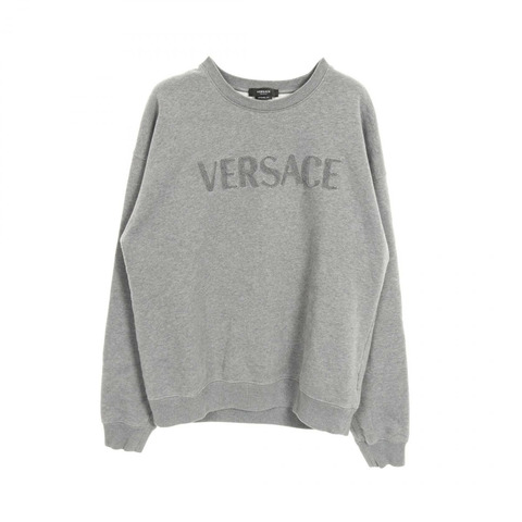 VERSACE MICHEL FIT 標誌運動套頭衫 1006502 棉灰色 M 碼 二手男款