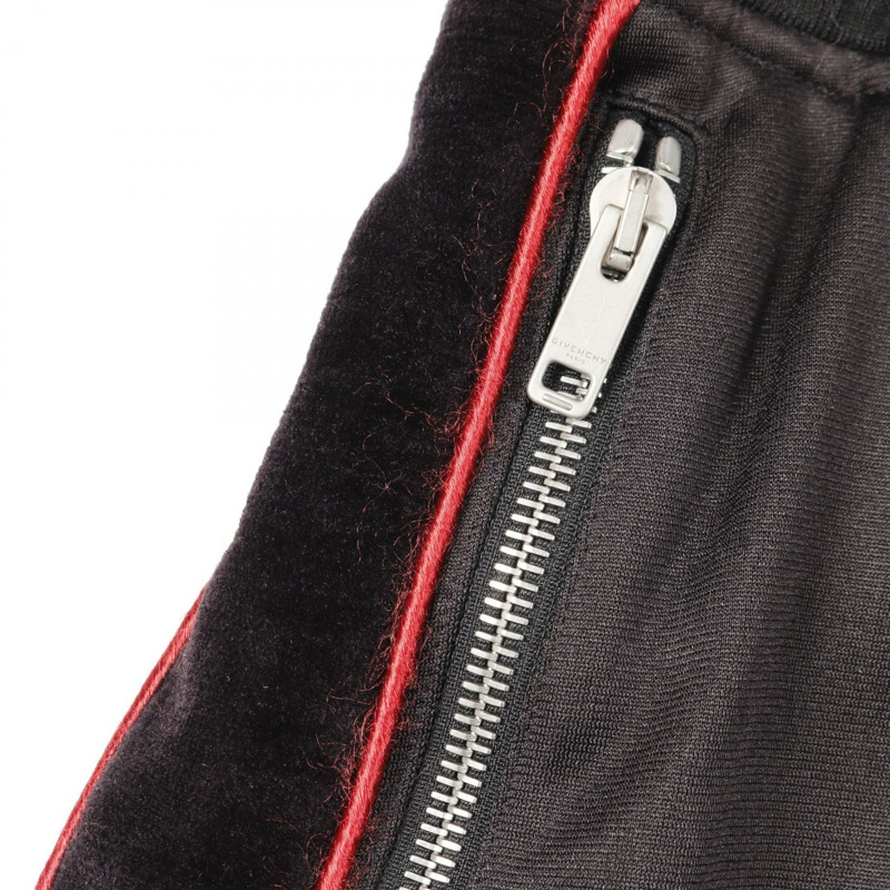 紀梵希男士短褲，聚酯材質，黑色/紅色，XS碼，二手。-5