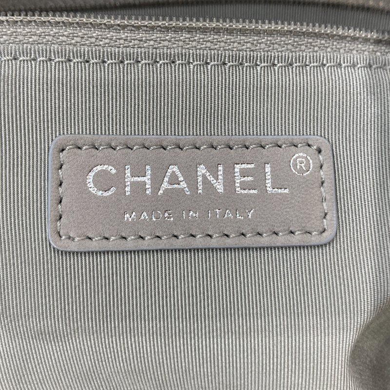 CHANEL 香奈兒 翻蓋包 手提肩背包 小牛皮 白色 銀扣-18