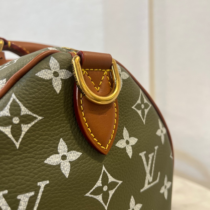 LV 墨綠小牛皮Speedy P9 30手提斜背波士頓包M15241-4
