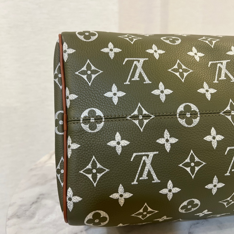LV 墨綠小牛皮Speedy P9 30手提斜背波士頓包M15241-15