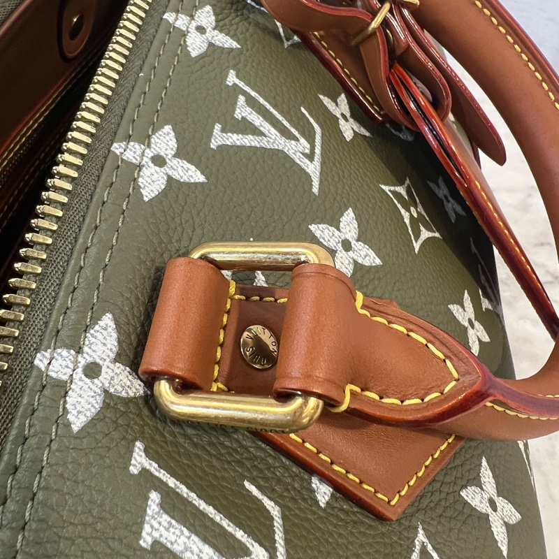 LV 墨綠小牛皮Speedy P9 30手提斜背波士頓包M15241-17