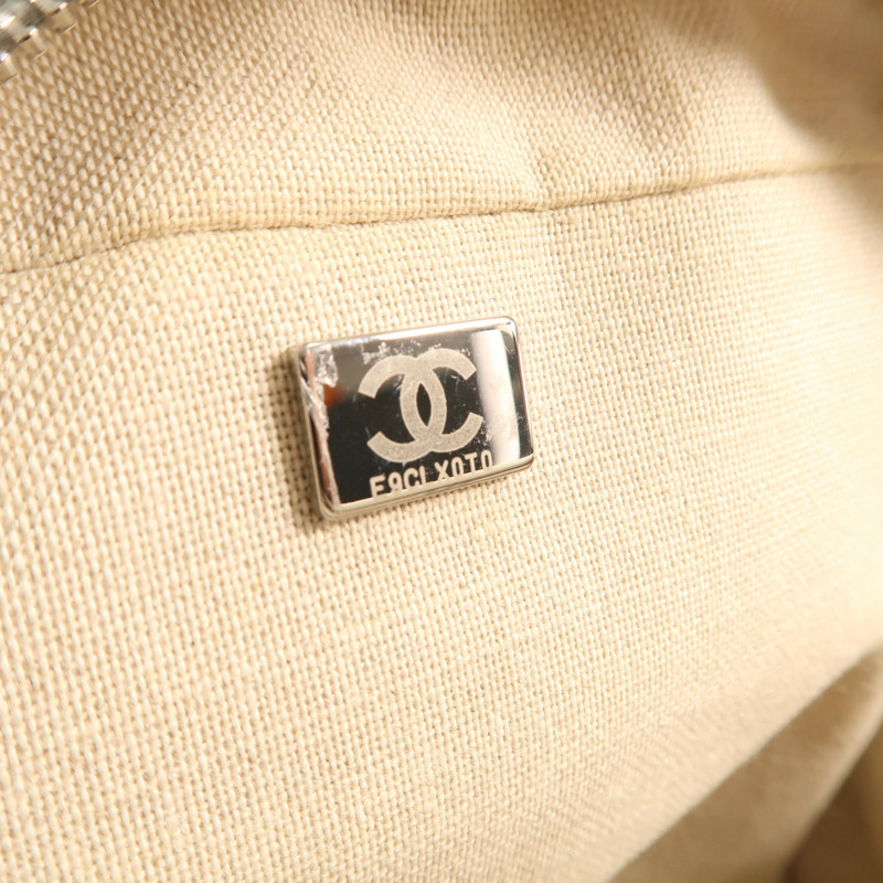 CHANEL 帆布Deauville Bowling銀扣手挽肩背兩用袋-12