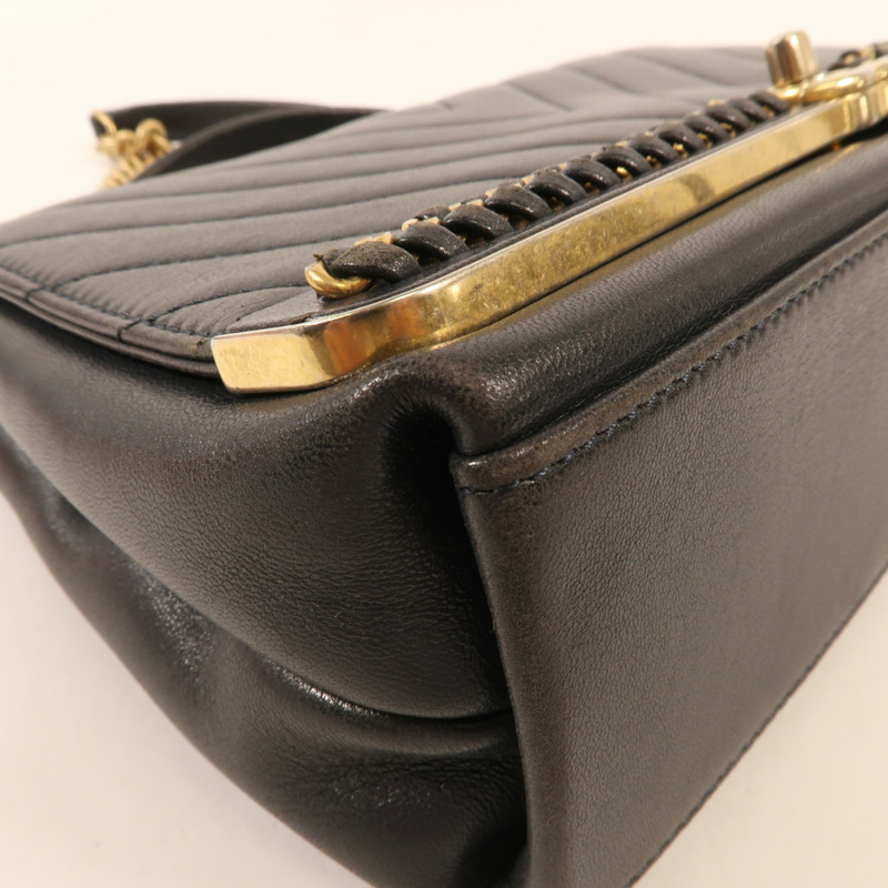 CHANEL 牛皮皮革Shoulder Bag金扣鏈帶肩背袋-7