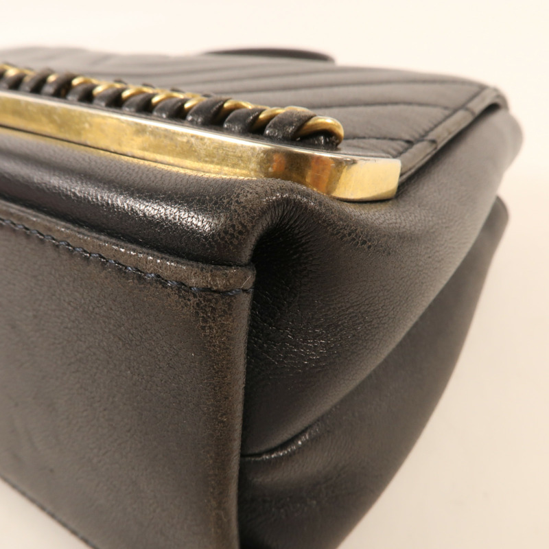 CHANEL 牛皮皮革Shoulder Bag金扣鏈帶肩背袋-8