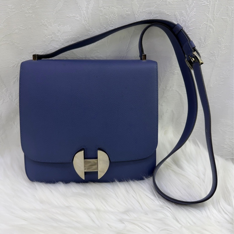 HERMÈS 2002-20 Blue Leather-0