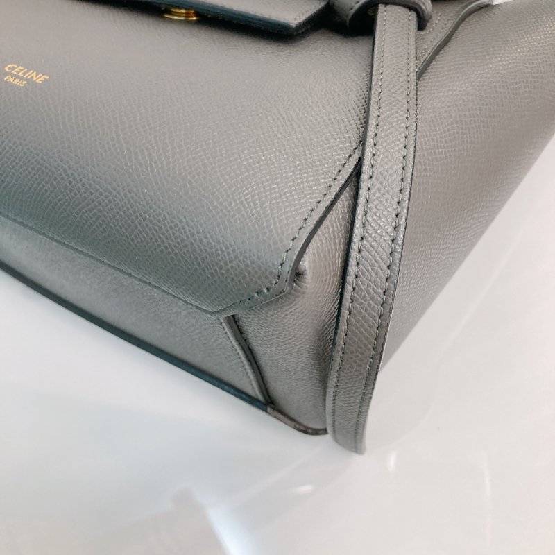 MS0345 Celine 塞琳 鯰魚包 顆粒牛皮 灰色 金扣 Belt Bag Nano Grained Calfskin Grey x GHW-6