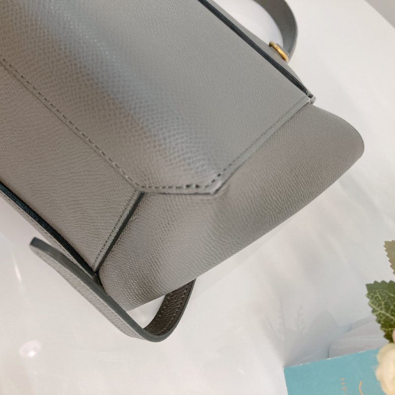 MS0345 Celine 塞琳 鯰魚包 顆粒牛皮 灰色 金扣 Belt Bag Nano Grained Calfskin Grey x GHW-8
