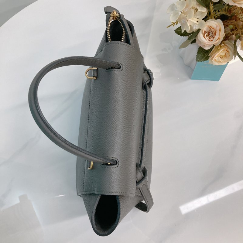 MS0345 Celine 塞琳 鯰魚包 顆粒牛皮 灰色 金扣 Belt Bag Nano Grained Calfskin Grey x GHW-10
