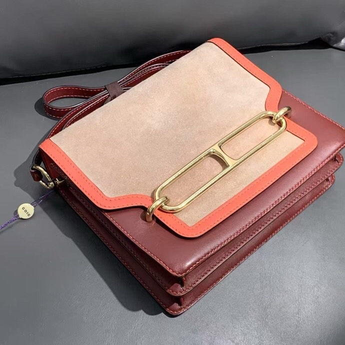 Hermes 愛馬仕 roulis 豬鼻子 23 拼色皮拼鹿皮 T 刻-2