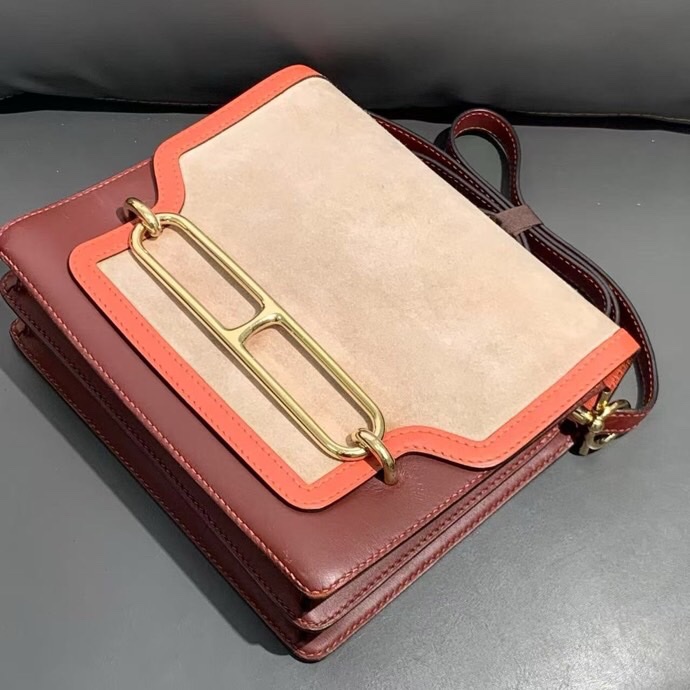 Hermes 愛馬仕 roulis 豬鼻子 23 拼色皮拼鹿皮 T 刻-3