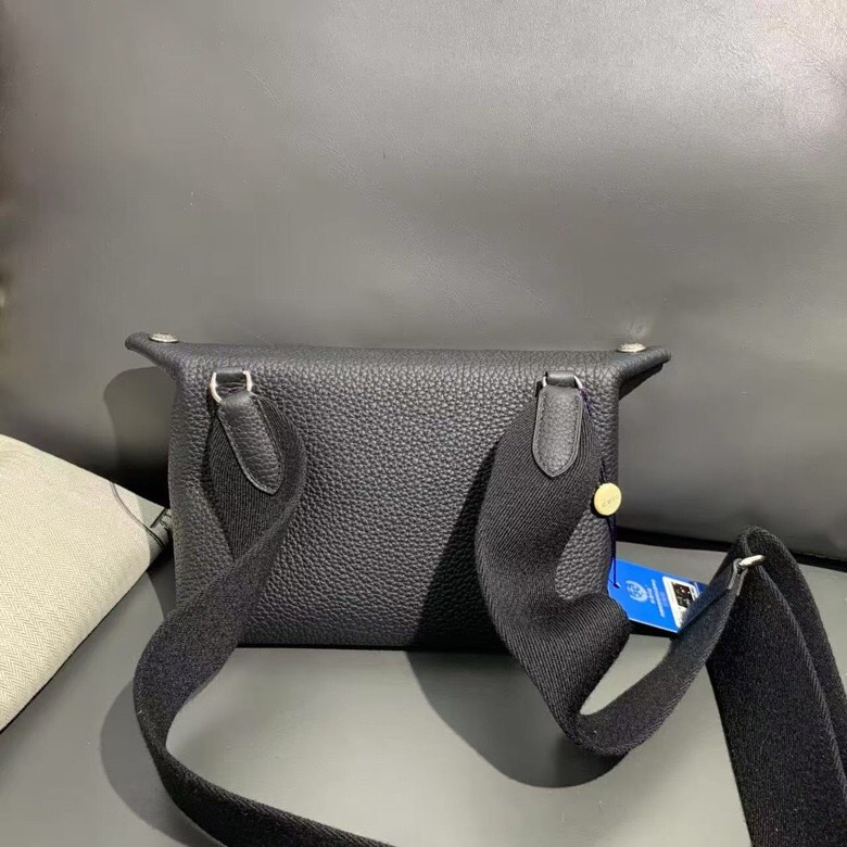 Hermes Videpoches信封包 黑色斜挎包B刻-1