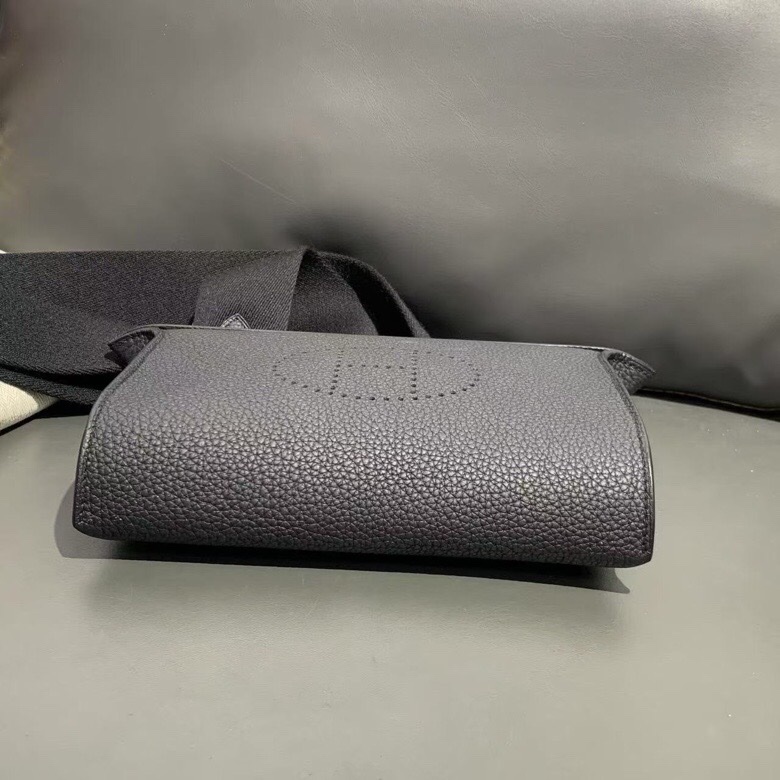 Hermes Videpoches信封包 黑色斜挎包B刻-2