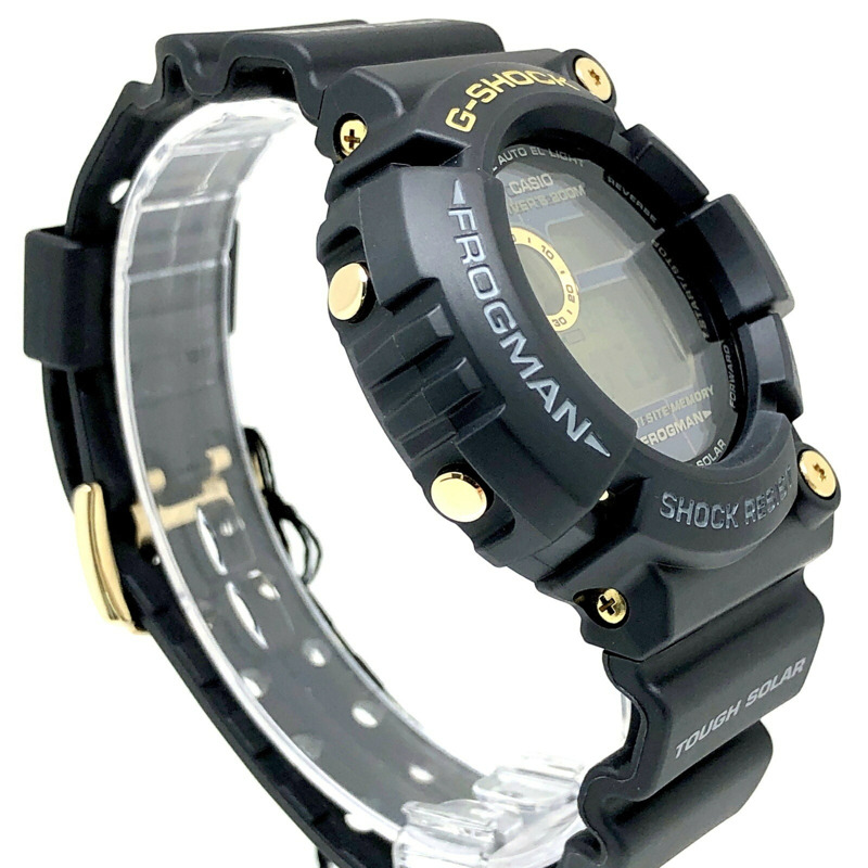 G-SHOCK CASIO GW-225A-1 25週年紀念FROGMAN Dawn Black限量版手錶,堅固耐用的太陽能和金色,2007年5月發售,三國丘店,ITSBE1I27B82-1