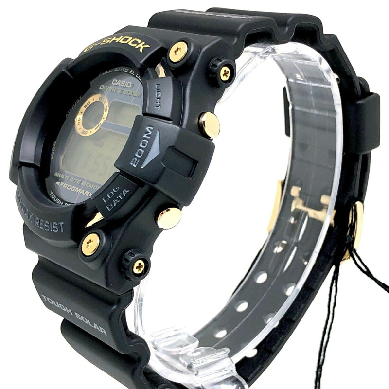 G-SHOCK CASIO GW-225A-1 25週年紀念FROGMAN Dawn Black限量版手錶,堅固耐用的太陽能和金色,2007年5月發售,三國丘店,ITSBE1I27B82-2