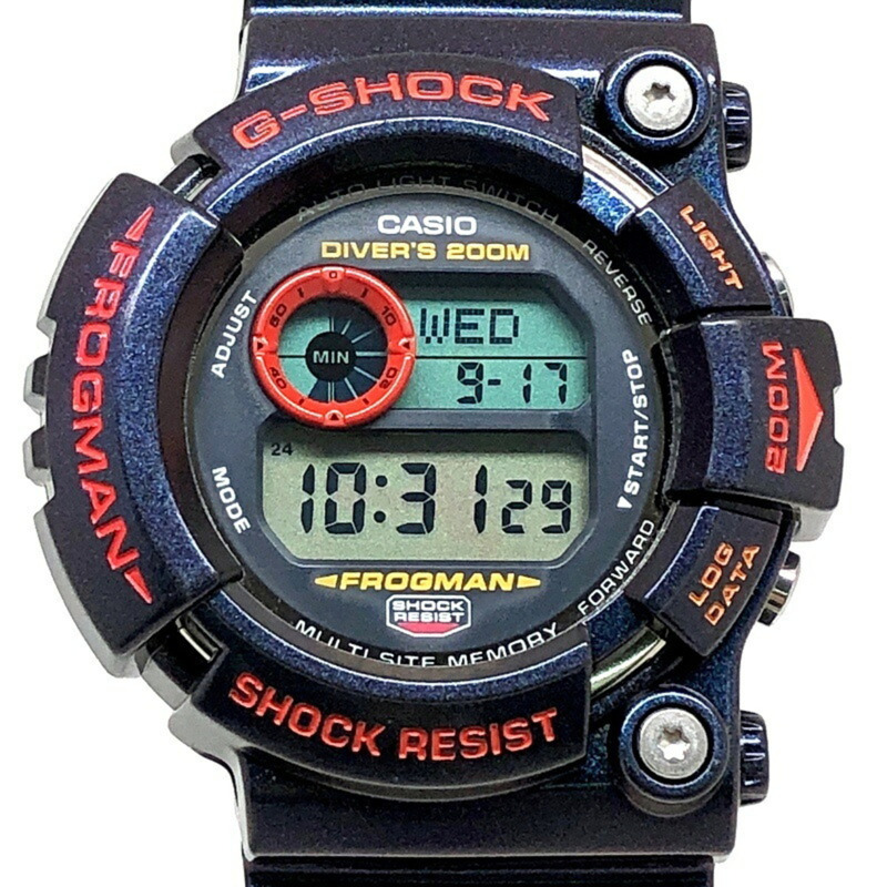 G-SHOCK CASIO FROGMAN 手錶 GW-201-6 毒蛙 馬約拉色 堅固太陽能 偏光塗層 蒙面蛙 EL 2001 年 8 月發售 三國丘店 IT53PFMLQ0V1-0