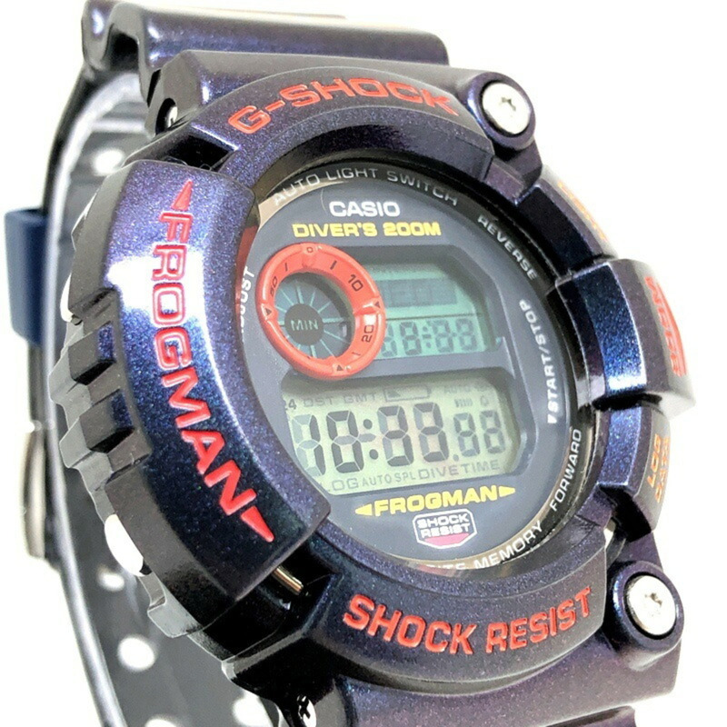 G-SHOCK CASIO FROGMAN 手錶 GW-201-6 毒蛙 馬約拉色 堅固太陽能 偏光塗層 蒙面蛙 EL 2001 年 8 月發售 三國丘店 IT53PFMLQ0V1-3