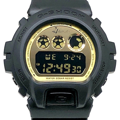G-SHOCK CASIO DW-6900FS 腕錶，24K金，與 EXILE、JSB III 和 RAMPAGE 的第三款聯名款。黑金款。 2012年發售。三國丘店。 ITA6X9V4WAEQ
