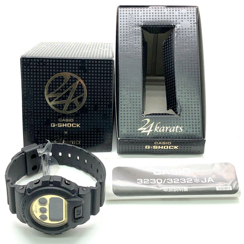 G-SHOCK CASIO DW-6900FS 腕錶，24K金，與 EXILE、JSB III 和 RAMPAGE 的第三款聯名款。黑金款。 2012年發售。三國丘店。 ITA6X9V4WAEQ-9
