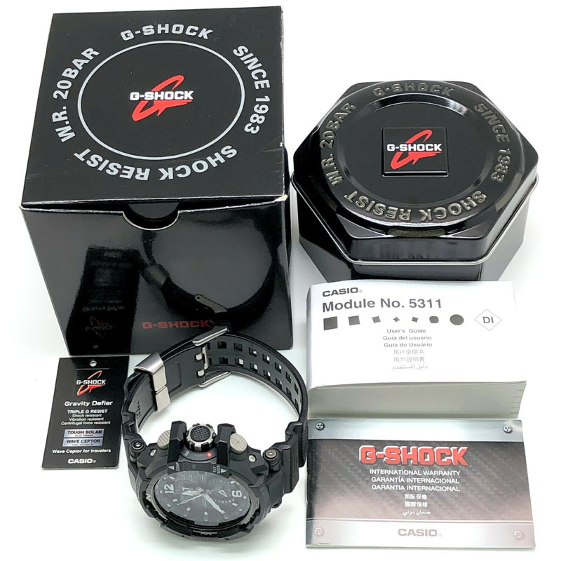 G-SHOCK CASIO GRAVITYMASTER GW-A1100-1A3 手錶,電波太陽能,3G 抗震,抗離心力,羅盤功能,黑綠色,2013 年 6 月發售,三國丘店,IT49H6AAP5W0-9