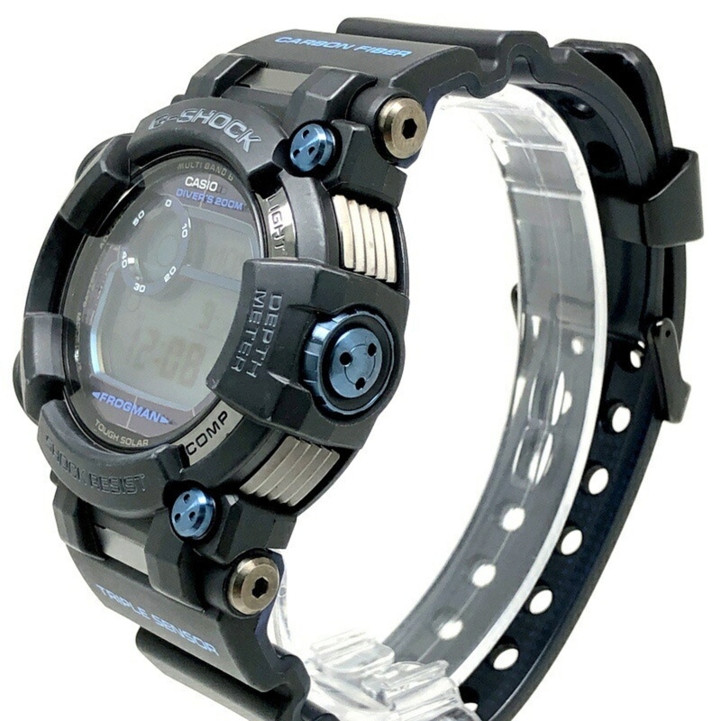 G-SHOCK CASIO FROGMAN GWF-D1000B-1 手錶,第 6 代,無線電控制太陽能三重感測器,高亮度 LED 背光,內部防反射塗層,藍寶石水晶鏡面,長錶帶,2016 年 6 月發售,三國丘店,ITDGAEHGELYW-2