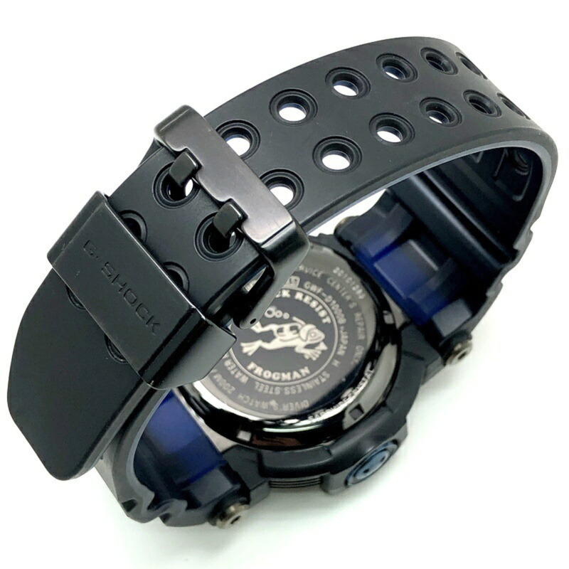 G-SHOCK CASIO FROGMAN GWF-D1000B-1 手錶,第 6 代,無線電控制太陽能三重感測器,高亮度 LED 背光,內部防反射塗層,藍寶石水晶鏡面,長錶帶,2016 年 6 月發售,三國丘店,ITDGAEHGELYW-6