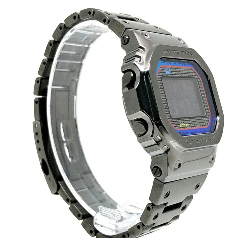 G-SHOCK CASIO GMW-B5000BPC-1 手錶,全金屬黑色,彩虹錶盤,無線電控制太陽能供電,藍牙,移動鏈接,LED 背光,旋入式後蓋,2023 年 10 月發售,三國丘店,ITCLX7RUAZR2-1