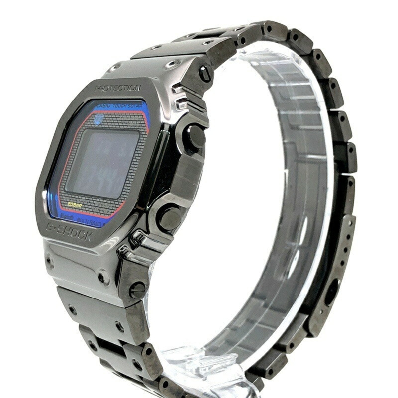 G-SHOCK CASIO GMW-B5000BPC-1 手錶,全金屬黑色,彩虹錶盤,無線電控制太陽能供電,藍牙,移動鏈接,LED 背光,旋入式後蓋,2023 年 10 月發售,三國丘店,ITCLX7RUAZR2-2