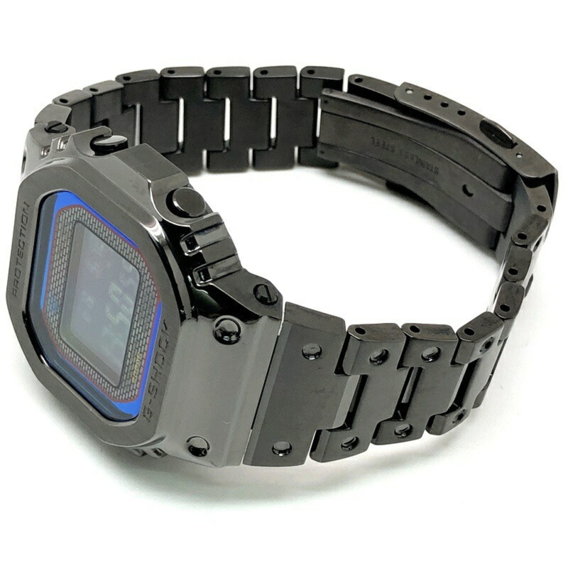 G-SHOCK CASIO GMW-B5000BPC-1 手錶,全金屬黑色,彩虹錶盤,無線電控制太陽能供電,藍牙,移動鏈接,LED 背光,旋入式後蓋,2023 年 10 月發售,三國丘店,ITCLX7RUAZR2-6