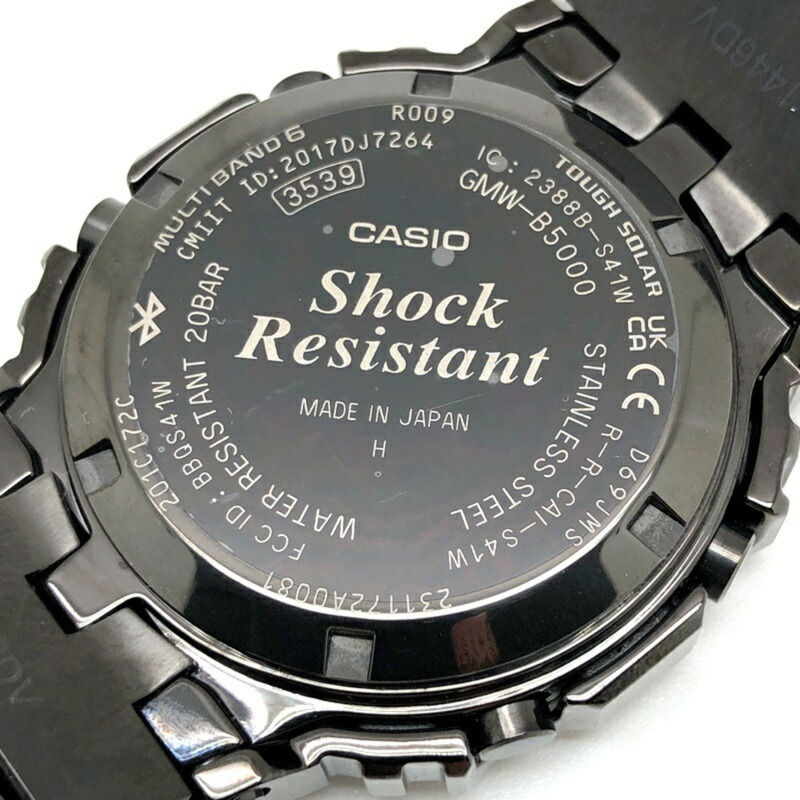 G-SHOCK CASIO GMW-B5000BPC-1 手錶,全金屬黑色,彩虹錶盤,無線電控制太陽能供電,藍牙,移動鏈接,LED 背光,旋入式後蓋,2023 年 10 月發售,三國丘店,ITCLX7RUAZR2-7
