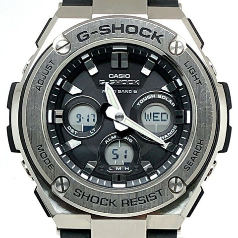 G-SHOCK CASIO GST-W310-1A G-STEEL 電波太陽能手錶，配備雙 LED 燈，銀色金屬聚氨酯錶帶，中號，指針-數字顯示，2017 年 9 月發售，三國丘店 IT0RCGOYUMLD