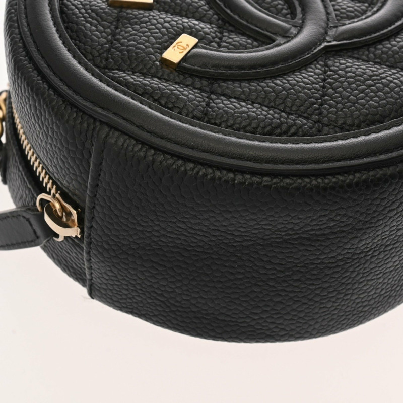CHANEL CC Filigree 圓形鏈條單肩包 黑色 (AP0365) - 女士魚子醬皮革-6