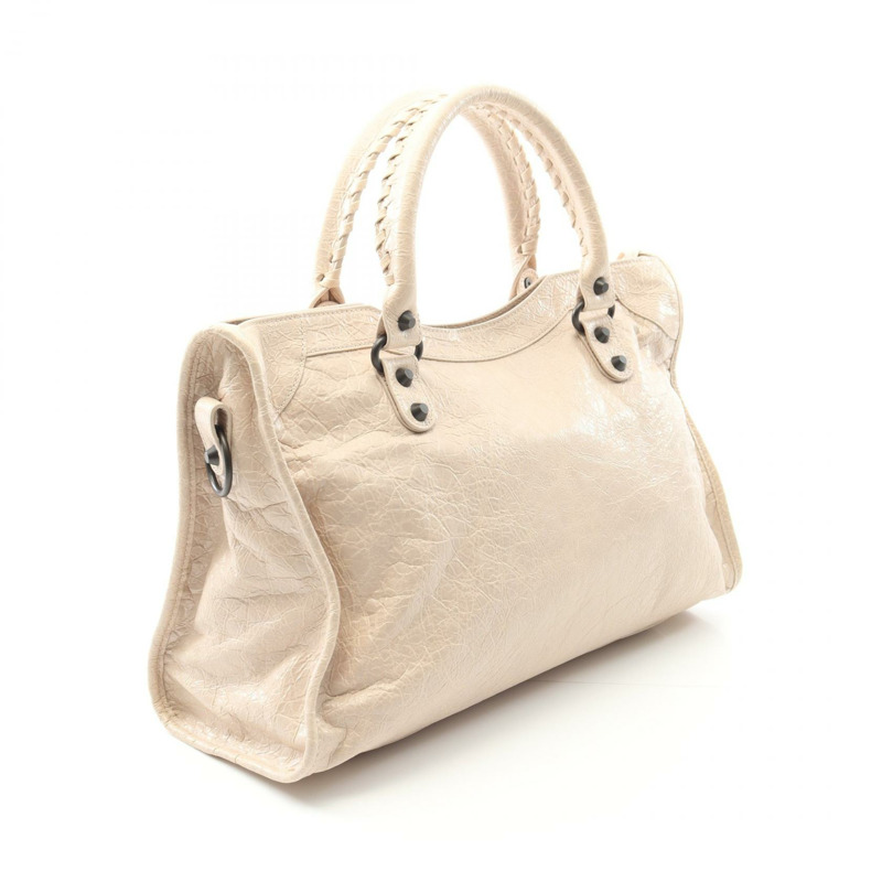 BALENCIAGA City 中型單肩包 手提包 8230582ABEK29 皮革 米色 新款 女款-1