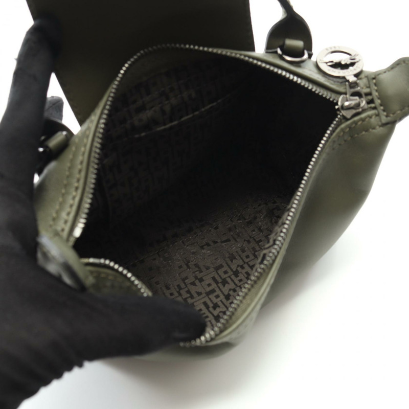 Longchamp Le Pliage Extra XS 手拿包肩背包 87549 皮革卡其色 全新-2