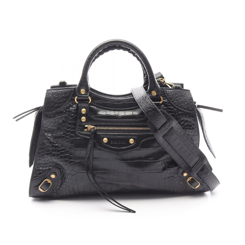 BALENCIAGA 新古典主義城市單肩包 67863423 皮革黑色 全新 女款-0