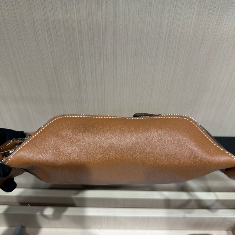 HERMES爱马仕 Cityslide 银色金属硬件 Evercolor牛皮 腰包 女款 37Gold 金棕-7