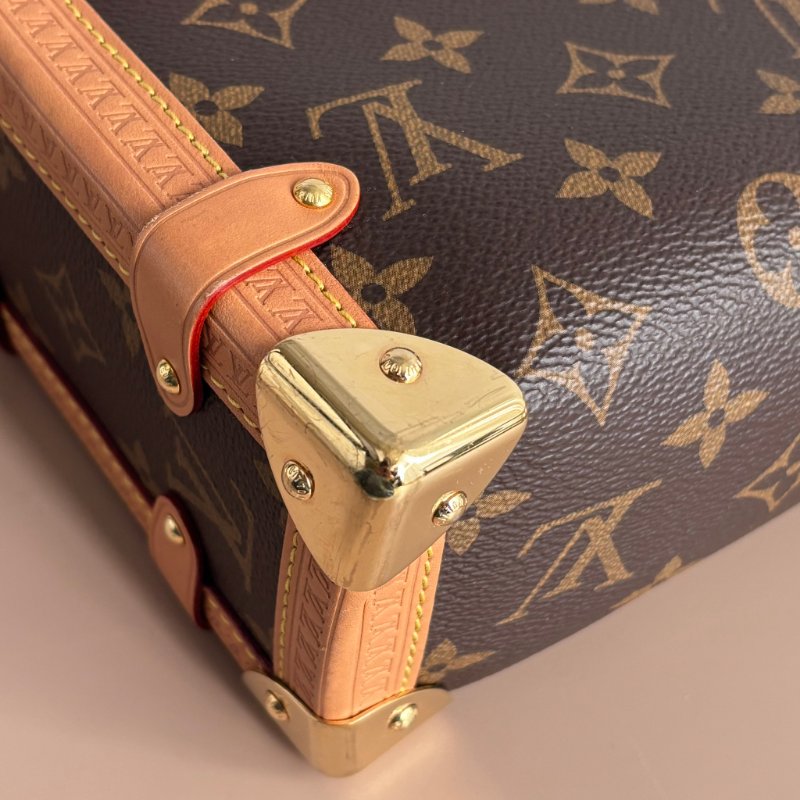 ::LOUIS VUITTON:: LV M46358 Side Trunk MM 咖啡色經典花紋斜背包 方箱包-6