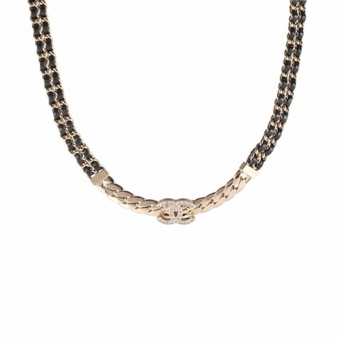 雙合金 24PC 滿鑽皮穿鏈 chocker 頸鍊