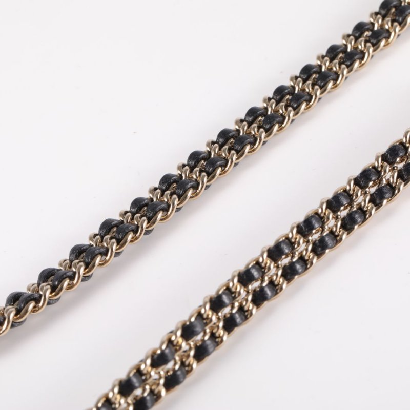 雙合金 24PC 滿鑽皮穿鏈 chocker 頸鍊-3