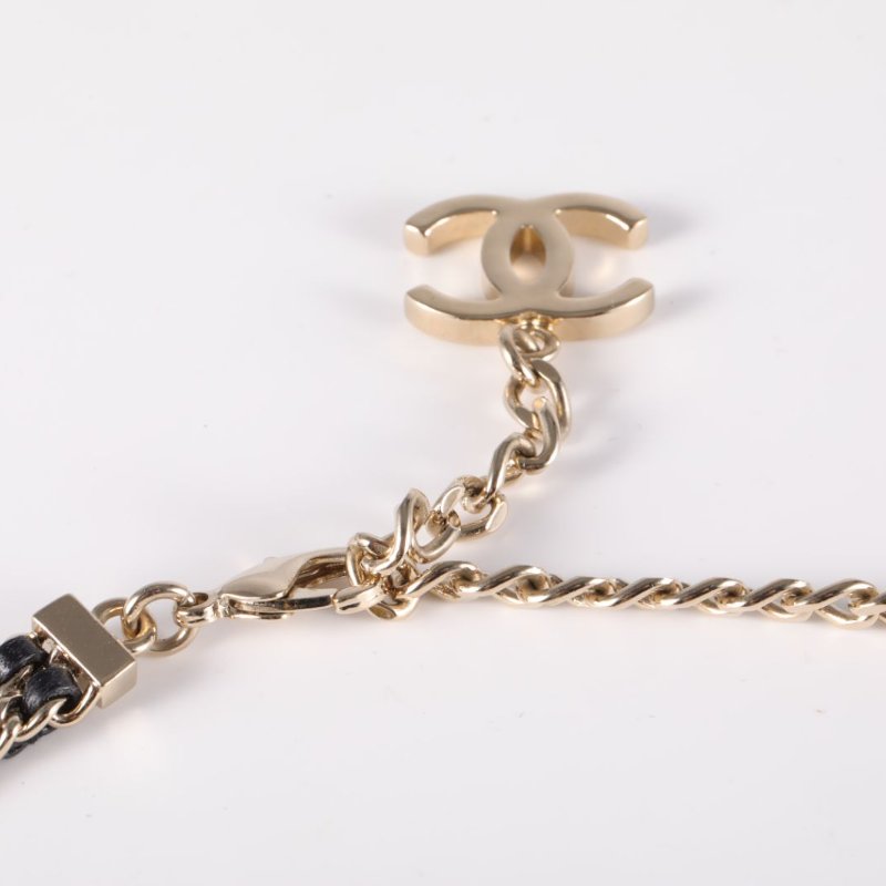 雙合金 24PC 滿鑽皮穿鏈 chocker 頸鍊-4