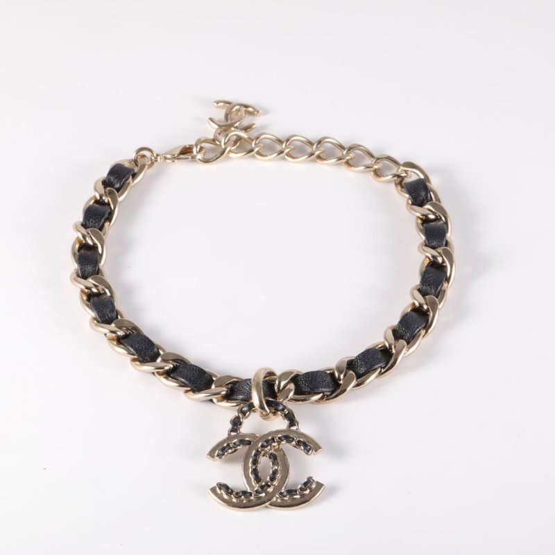 合金 22P 雙C吊墜 短頸鍊 chocker-3