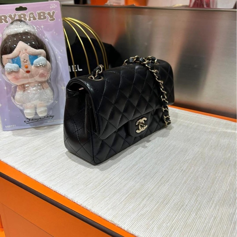 Chanel mini flap bag 黑金cf20,晶片-1