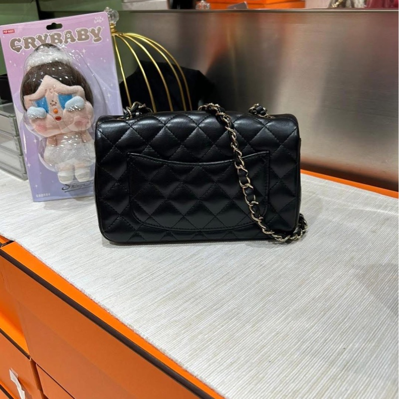 Chanel mini flap bag 黑金cf20,晶片-2