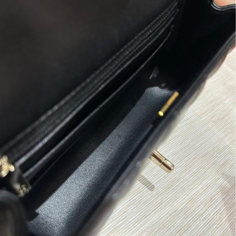 Chanel mini flap bag 黑金cf20,晶片-4