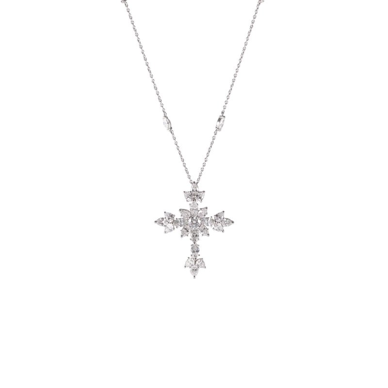 鑽石 pt950 Symbols 雪花 滿鑽 圓形項鍊-0