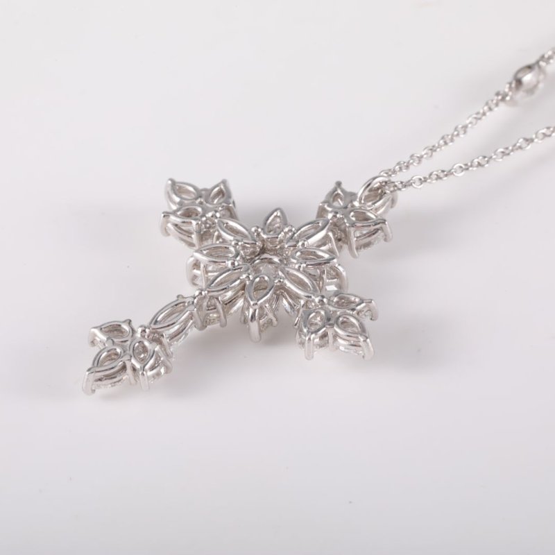 鑽石 pt950 Symbols 雪花 滿鑽 圓形項鍊-2