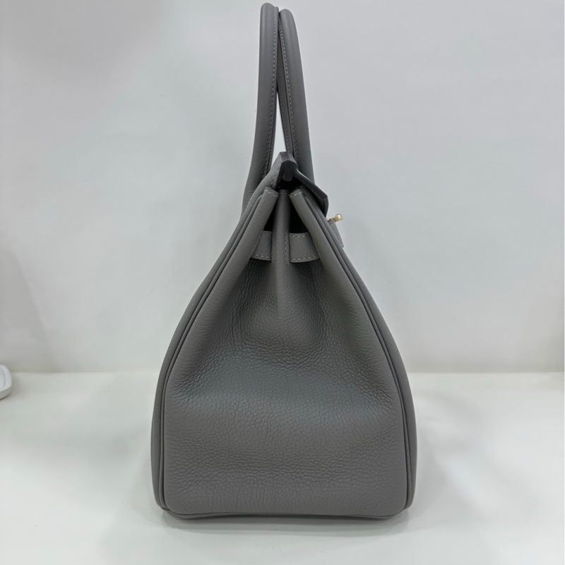 Hermes 愛馬仕birkin30 積雨雲灰金扣 0L淡金扣 togo皮 W刻 有購證-3
